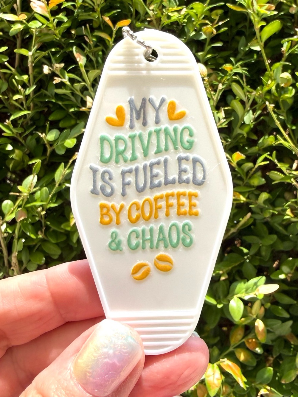 Vintage style motel key 3.5” keychain funny coffee-themed gift idea